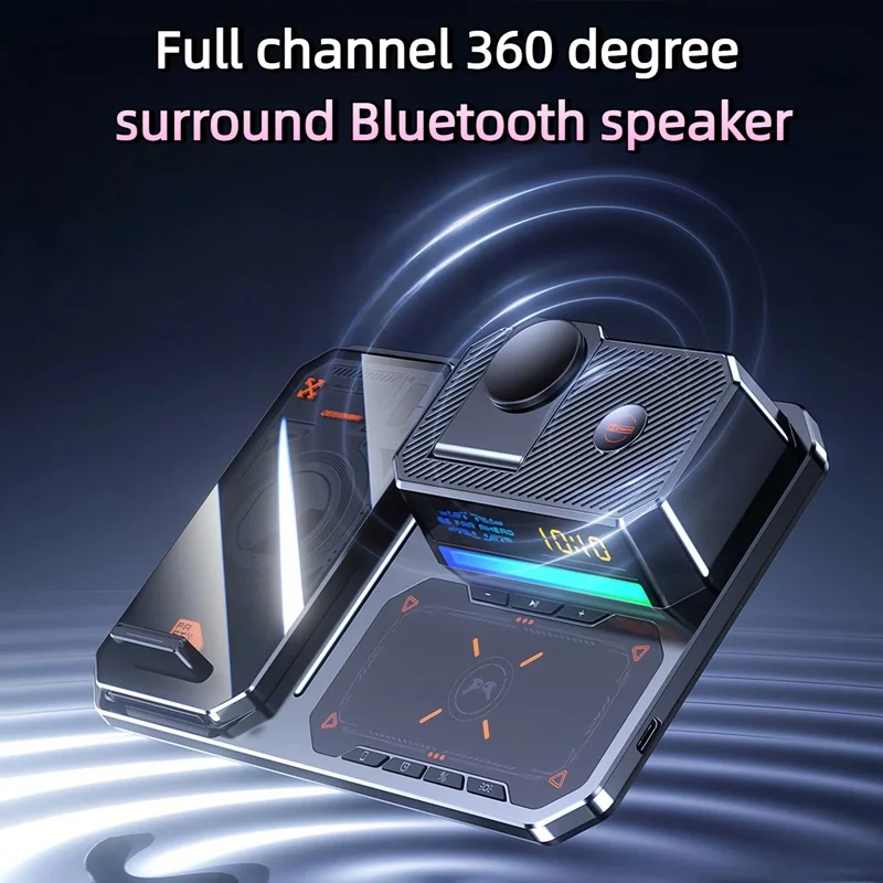 30W Digital Clock Wireless Charger RGB Light Bluetooth Speaker Fast Charging Station for Iphone Airpods Pro Apple Watch Stand