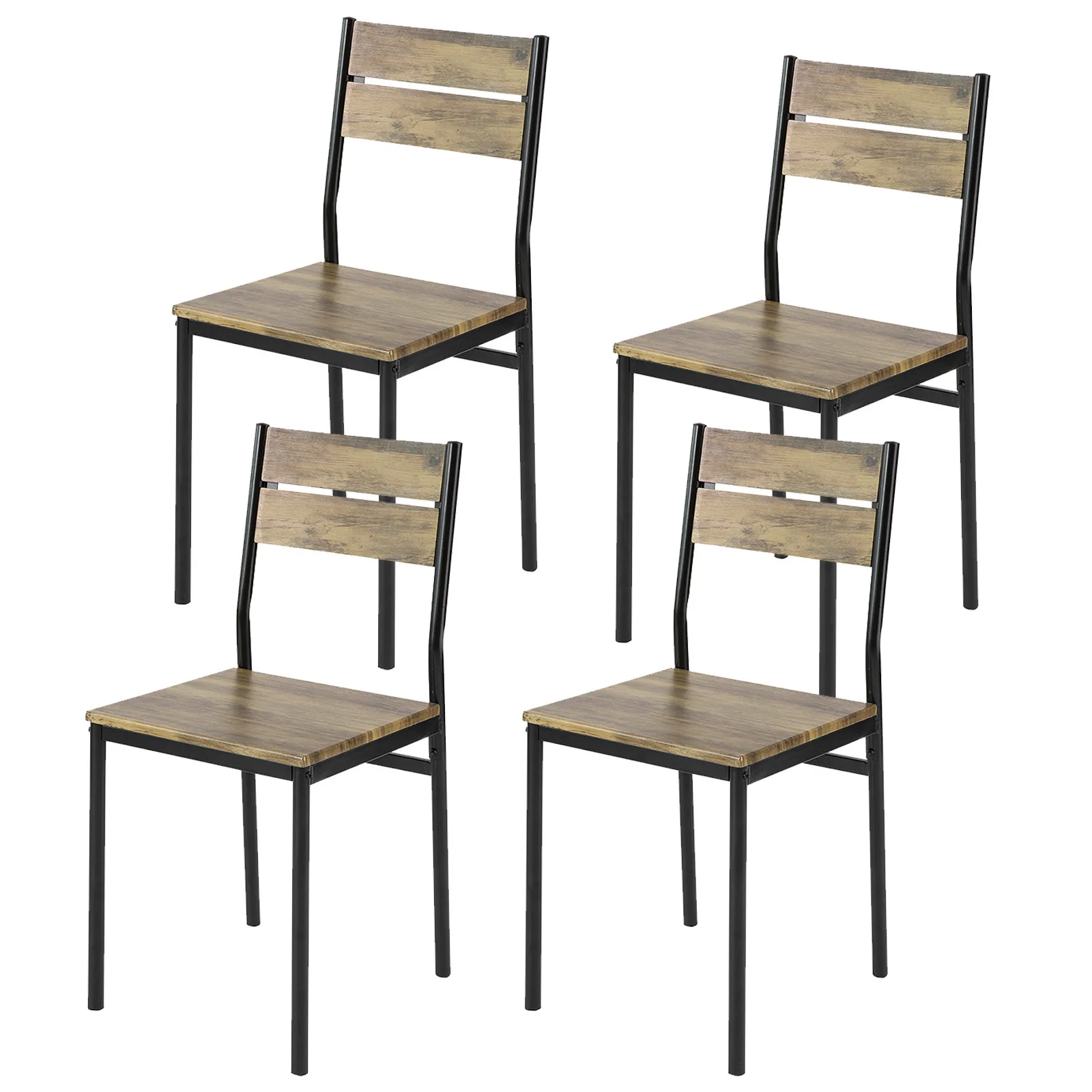 SoBuy FST72-Nx4 4er Set Esszimmerhocker, Küche, Restaurant Esszimmerstuhl Hocker Holzstuhl mit Rückenlehne 39x42x82 cm – Detail 5