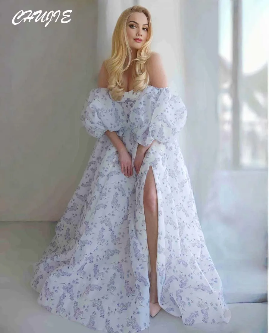 CHUJIE – robe de bal pour femmes, épaules dénudées, ligne A, longueur au sol, avec fente, robe de princesse personnalisée, offre spéciale, 2025
