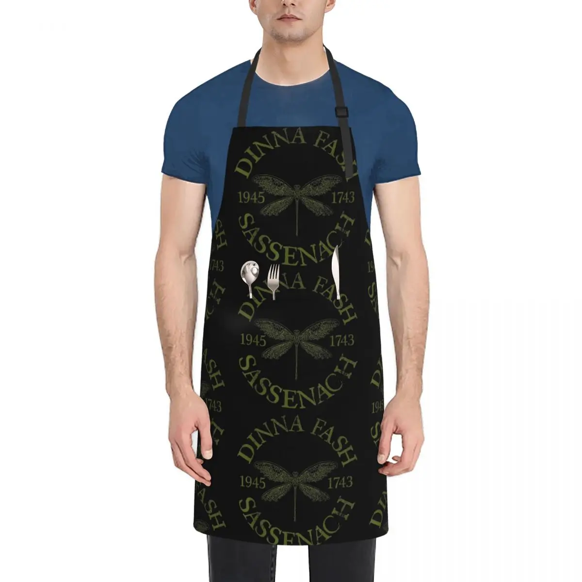 Dinna Fash Sassenach Dragonfly Outlander Green Design Apron Chef Cooking Cuisine Tablier Kitchen Cleaning Pinafore for Women Men