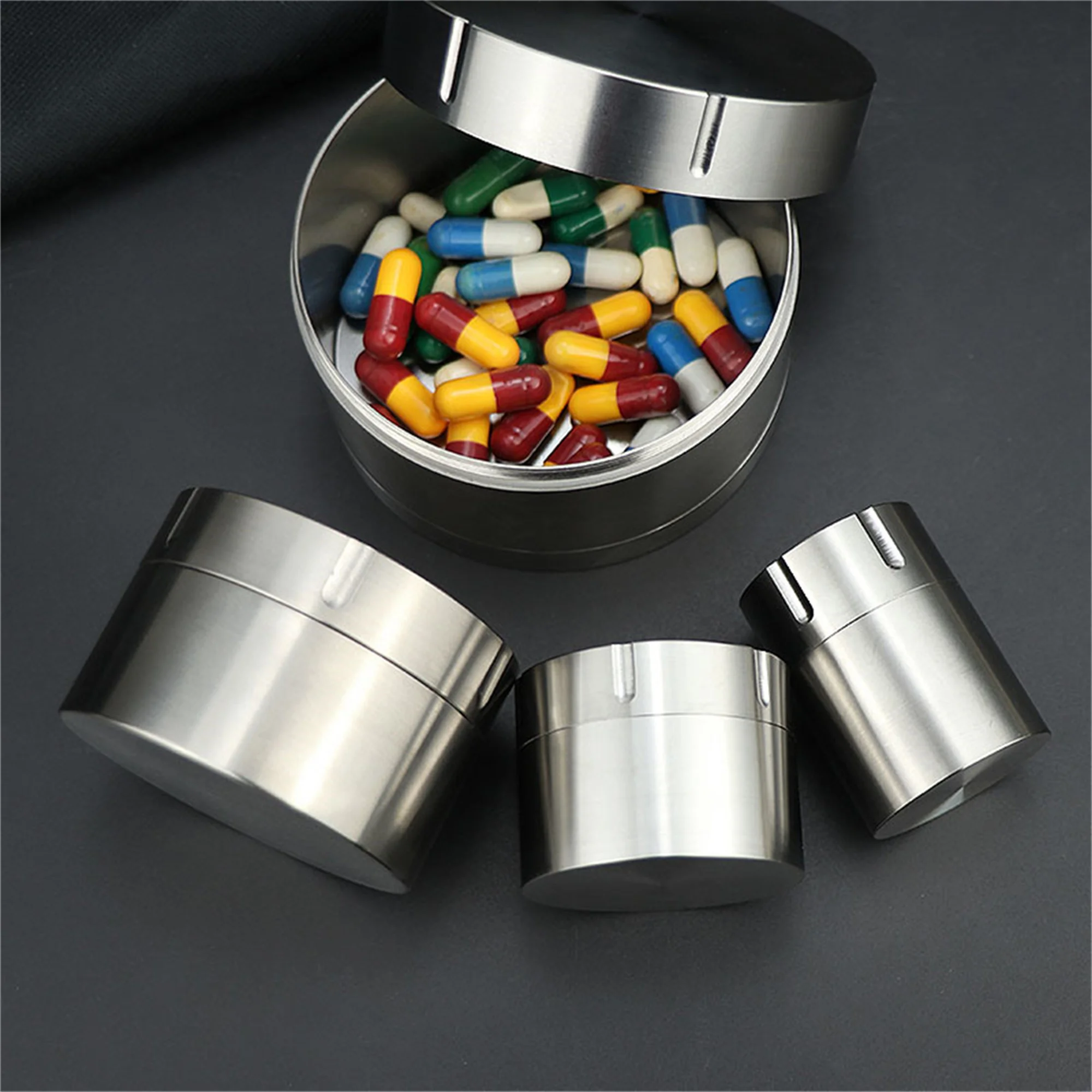 Titanium alloy Small Medicine Box EDC Sealed Waterproof Pill Container Portable Metal Storage box