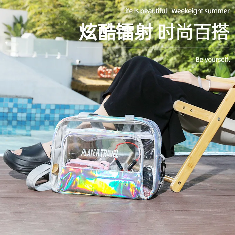 Pvc Transparent Crossbody Bag Large Capacity Handbag Waterproof Storage Concert Security Casual Travel Portable Transparent Bag