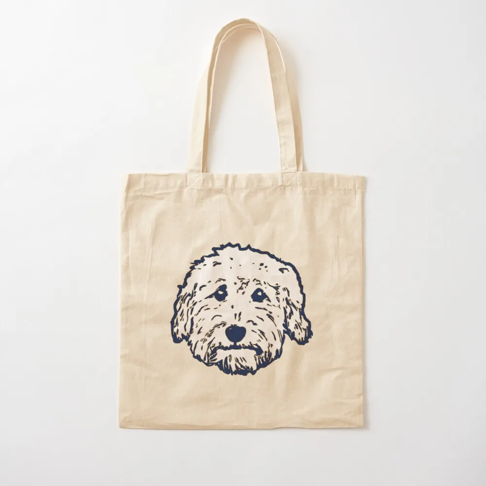 Goldendoodle face in navy and green! Labradoodle face - Doodle face Tote Bag personalized tote custom bags cloth bag woman