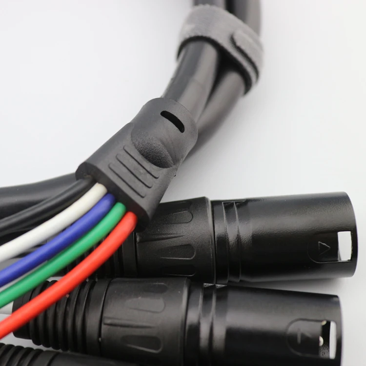 OEM factory-cable xlr de 3 pines con múltiples enchufes, conector macho a hembra, cable de alimentación DMX, luz de escenario, 5-8-10-16-20enchufes opcionales