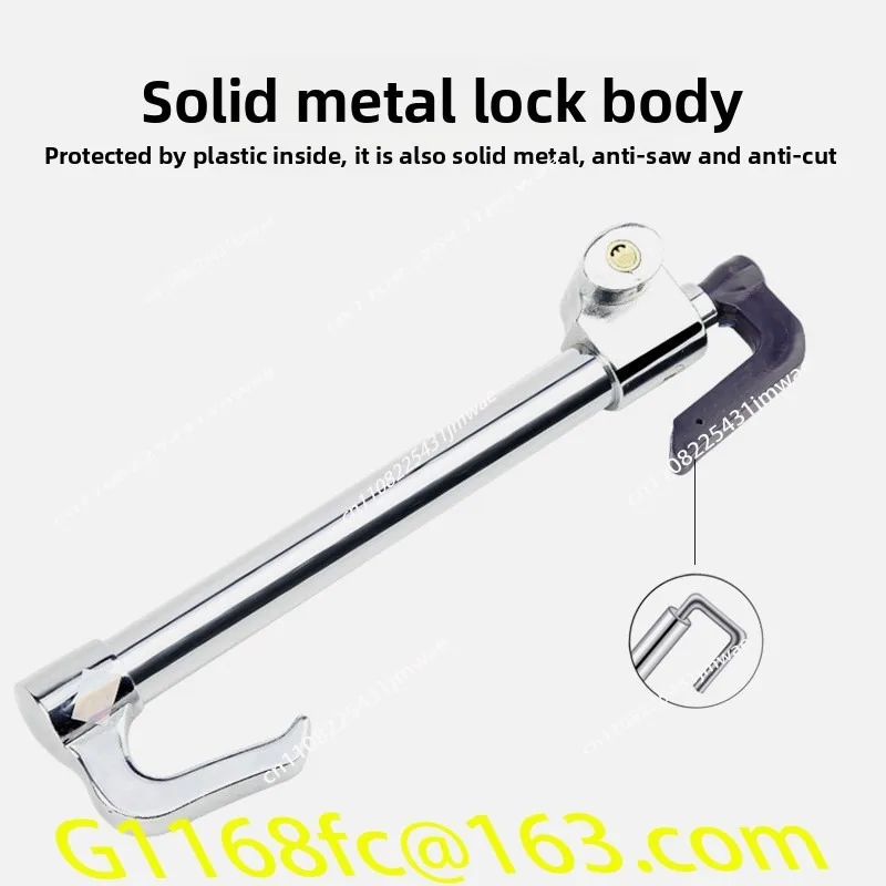 Car double hook steering wheel clutch anti-theft lock silver