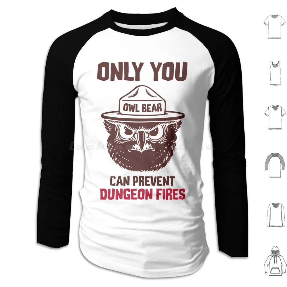 Only You Can Prevent Fires Hoodies Long Sleeve Owlbear And Dnd Monster Bear D D Cute Owl Bear Owlbear Dnd Pathfinder