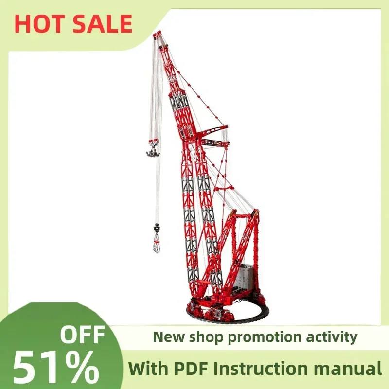 

Moc City 4933Pcs Engineering Mammoet Ptc-200-Ds Ring Crane Model Technology Custom Puzzle Stacking DIY Creative Toys Gifts