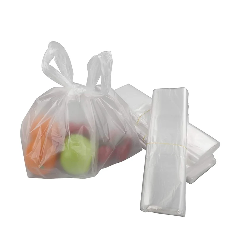 300pcs~100pcs Plastic T-Shirt Retail Shopping Design Supermarket Bags Handles Packaging,