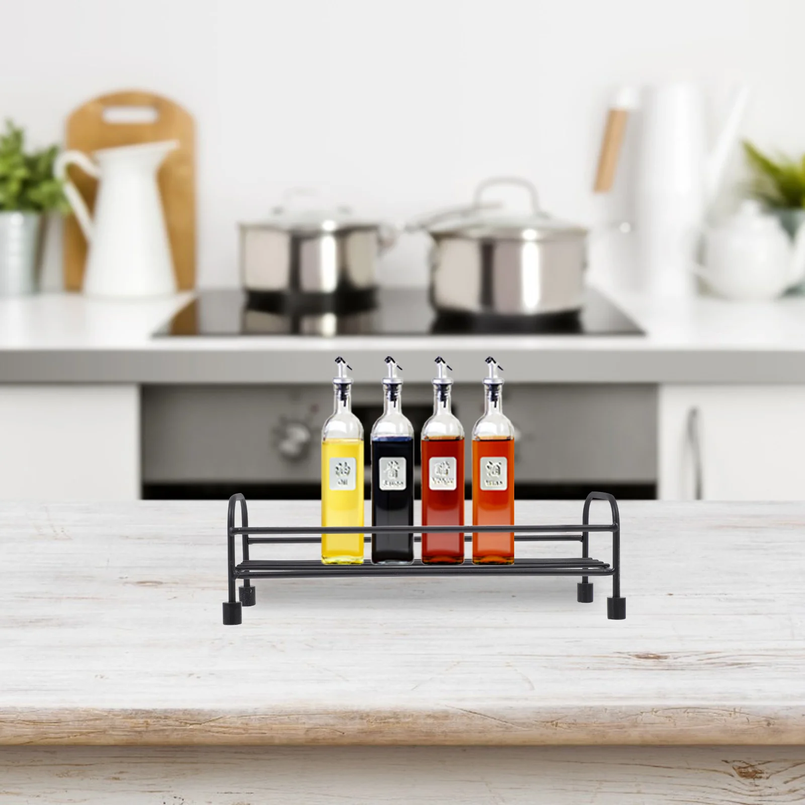 1 قطعة رف تخزين المطبخ منظم حديد عالي التحمل سعة كبيرة متعددة الوظائف رف تخزين منزلي للتوابل #3