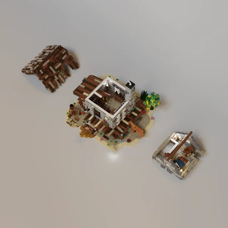 Moc ビルディングブロック オールドストーンハウス テクノロジー モジュラーレンガモデル ギフト クリスマスおもちゃ DIY セット 組み立て