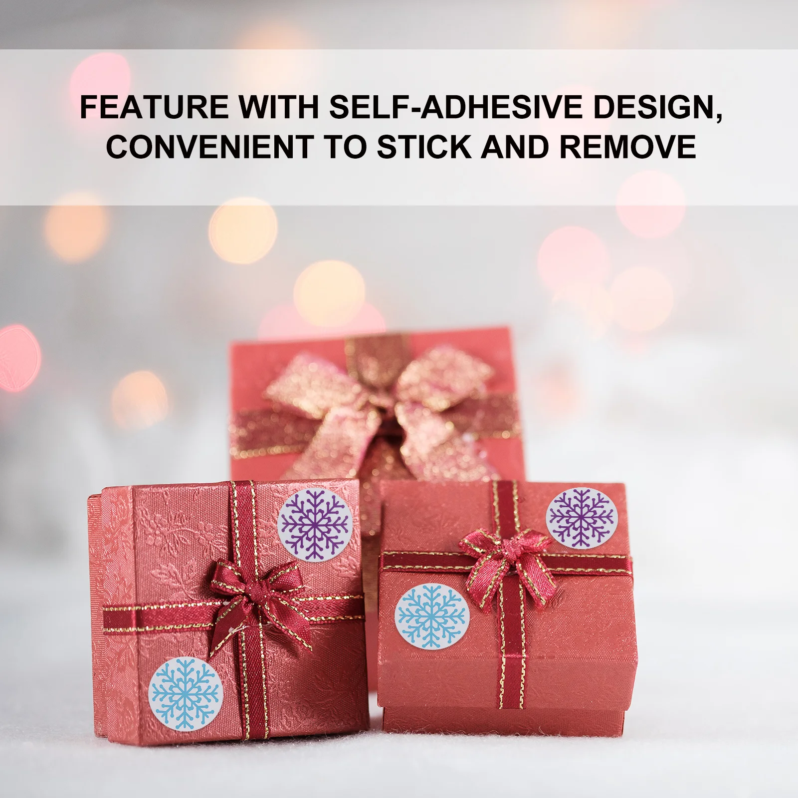 

500pcs Christmas Snowflake Stickers Self-Adhesive Holiday Decoration Roll For Gift Cards Envelopes Scrapbooking Xmas Party