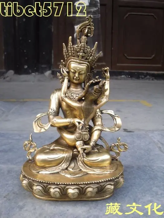 

Koleksi Perunggu Buddha Tibet Vajrasattva Yabyum Einstigutig Patung Buddha 28 Cm 2KG Dekorasi Tembaga Pernikahan