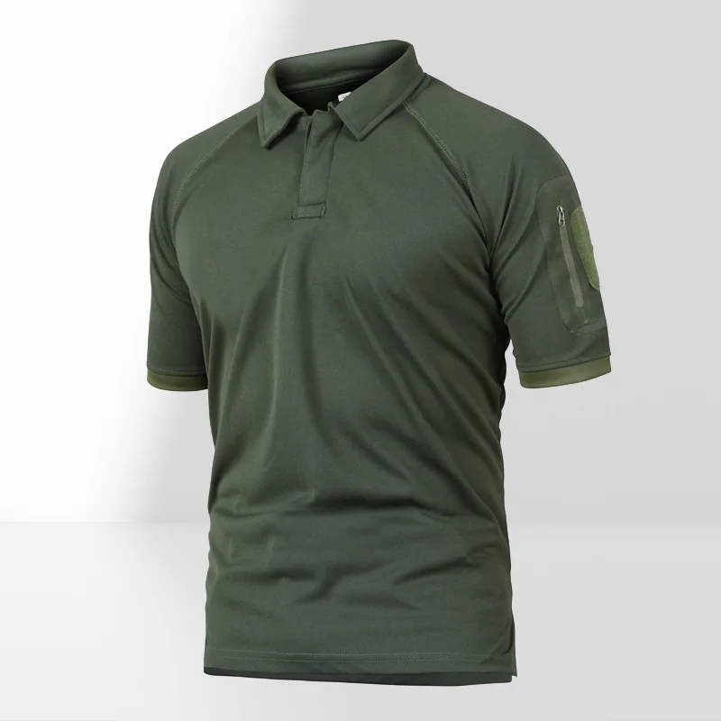 

Summer Men's Camouflage Short Sleeve Stretch Slim Quick Dry T-Shirt Outdoor Tactical Polo Shirt