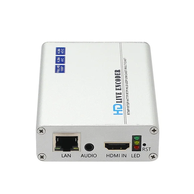 H8118 H.265 HEVC RTMPS UDP RTSP HLS HD IP Video Encoder Live Streaming Mpeg4  Encoder