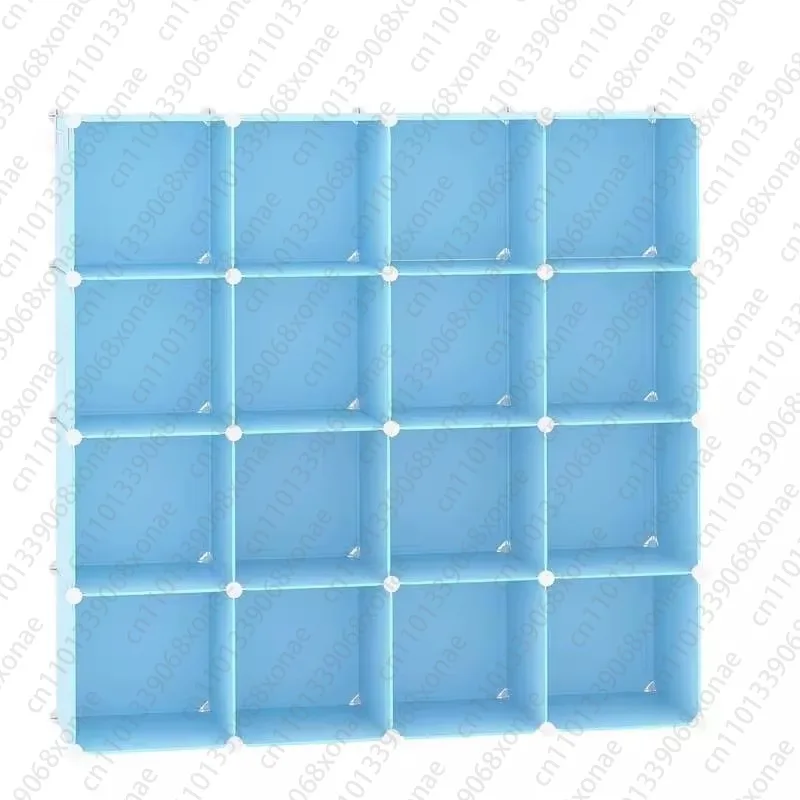 New home plastic shelves, 16 compartments without doors, assembled bookcase, convenient storage shelves