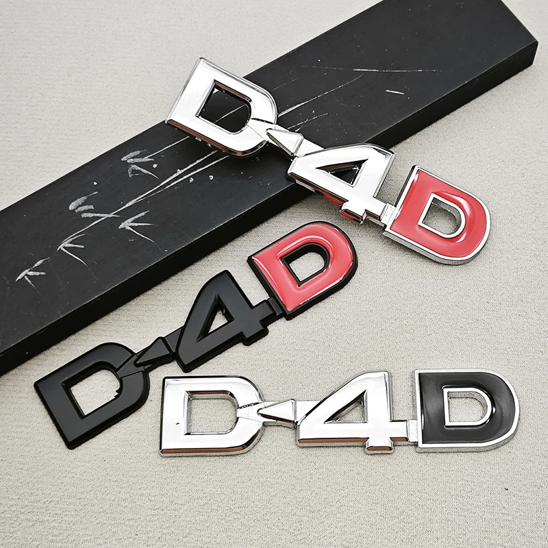 3D Metal Logo D4D Glossy Chrome Emblem Badge Decals Car Sticker For Toyota Camry Highlander Yaris Corolla avensis hilux Etc