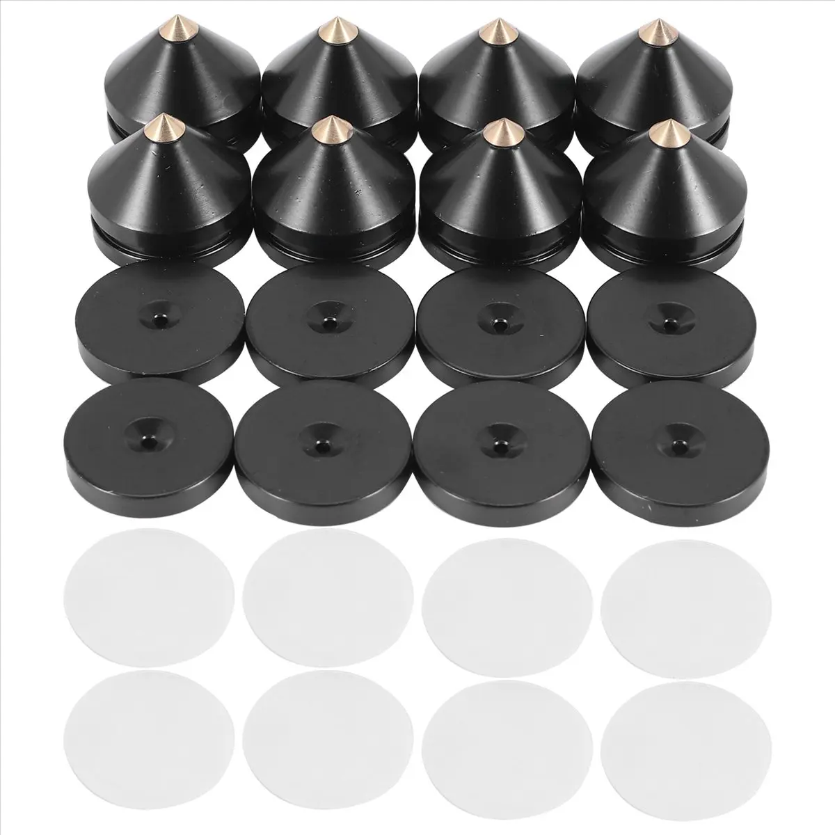 Exquisite- 8Sets Speaker Stand Feet Foot Pad Aluminium Alloy Metal (NOT Natural Wood ) Spikes Cone Floor Foot Nail M23X20