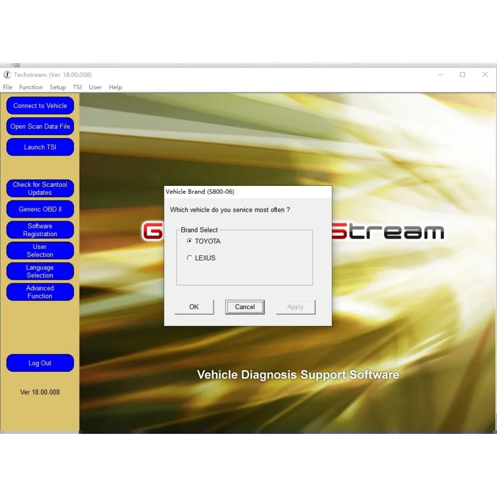 For TOYOTA TIS Techstream 18.00.008 Software Link and Active Code Work with MINI VCI MINIVCI Newest Version