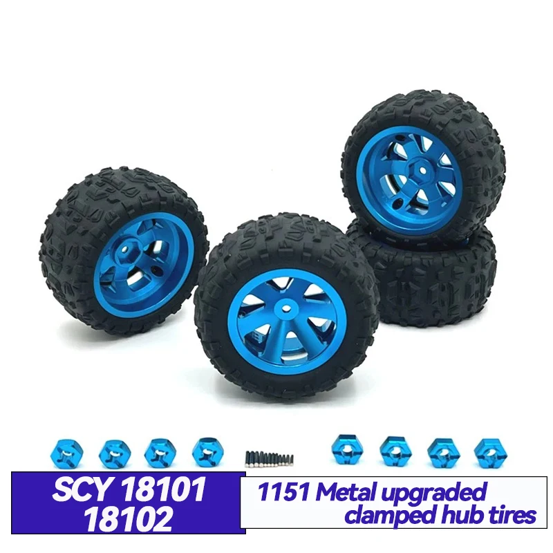 SCY 1/18 18101 18102 Metal Upgrade Parts Kit Front Rear Arm Steering Cup Shock Tower Body Post Link Rod 1/18 RC Car Accessories