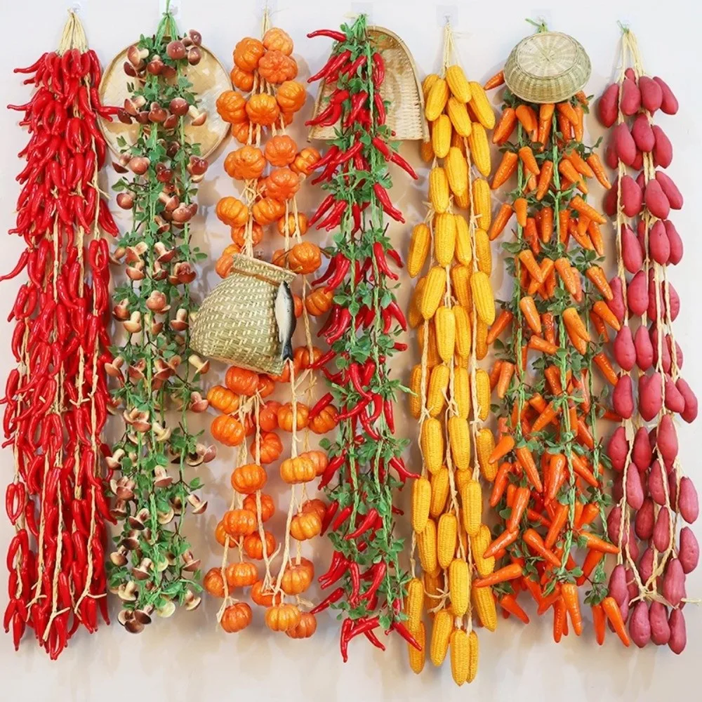 Artificial Simulation Fruit Vegetable String Foam Fake Vegetable Home Garden Decoration Hanging Decoration DIY Decoration