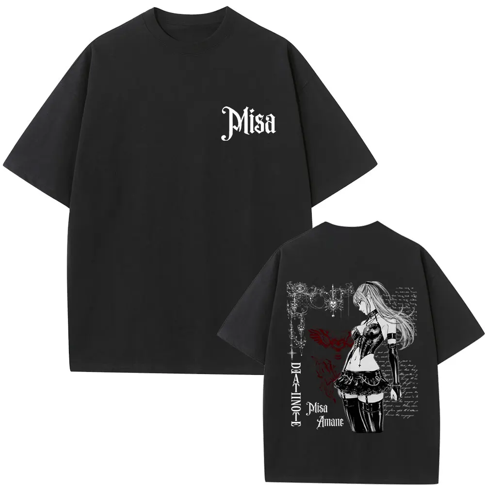 

Anime Death Note Misa Merch T-shirt Men Women Casual Cotton Oversized Short Sleeve T Shirts Men's 90s Vintage Manga Streetwear