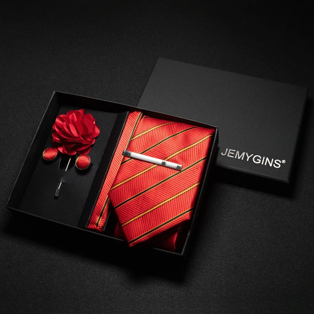 Weinrote Herrenkrawatte, Paisley-Seidenkrawatte, Einstecktuch, Manschettenknöpfe, luxuriöses Geschenkbox-Set, Hochzeitskrawatte, Accessoires, Krawatte für Herren – Detail 5