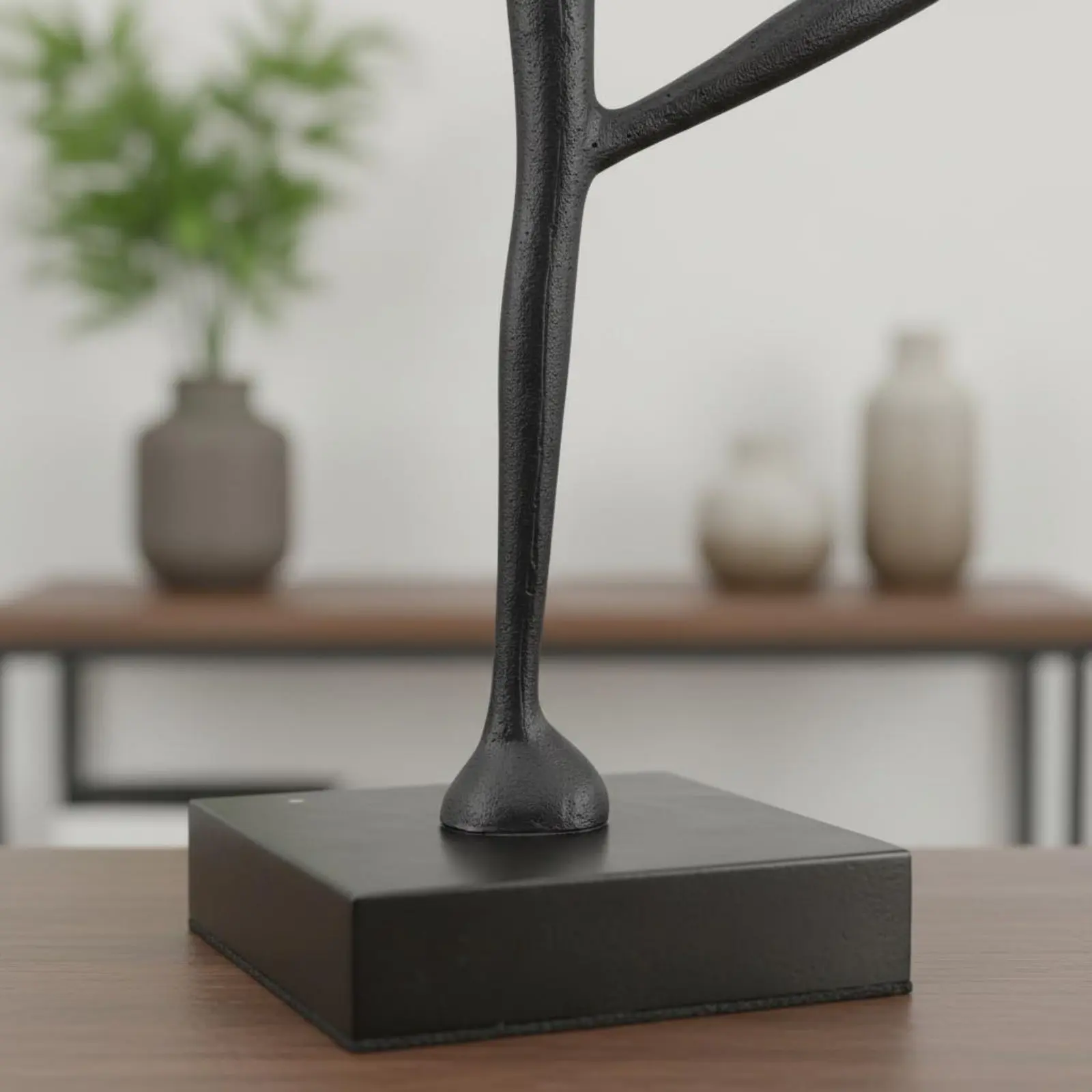 2 Pieces Abstract Human Figure Sculpture European Design Thinking Pose Statue Abstract Metal Figure Artistic Home Decor