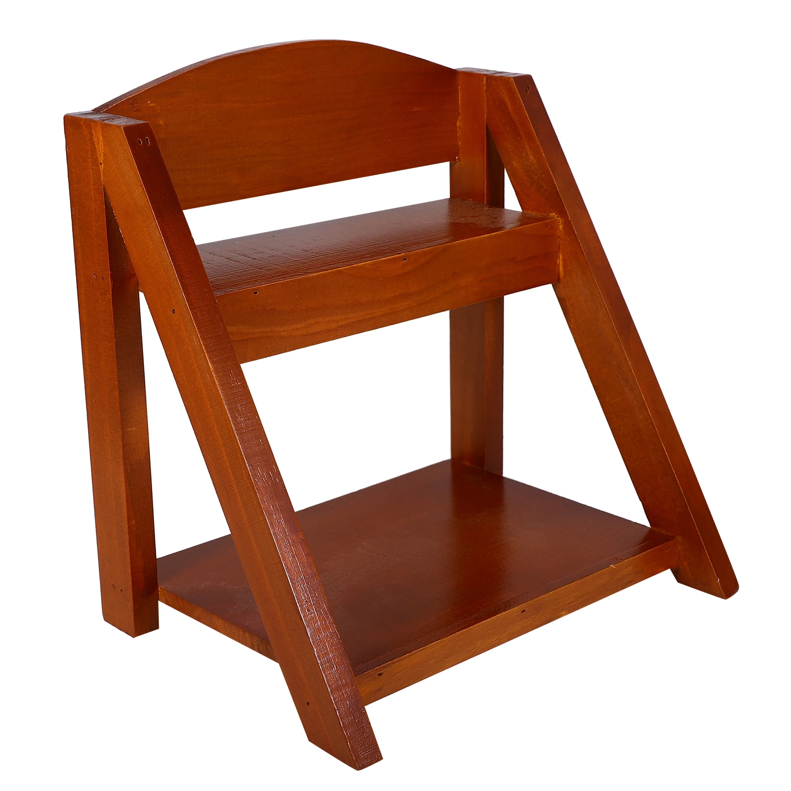 

Wooden Shelf 2 Tier Vintage Storage Rack Smooth Edges Retro Kitchen Bathroom Organizers Space Saving Practical Wooden Storage