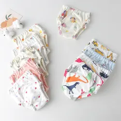 Pantaloni da allenamento riutilizzabili impermeabili per bambini pannolino per bambini in cotone carino pantaloncini per neonati pannolini mutandine pannolino cambio biancheria intima panno