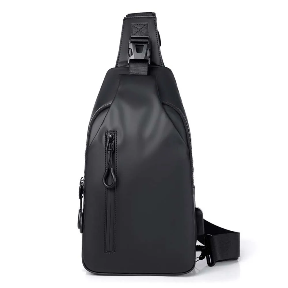 

PU Leather Men's Chest Bag Adjustable Strap Multi-functional Outdoor Waist Bag Grey Dark Blue Sports Walking Bag Outdoor