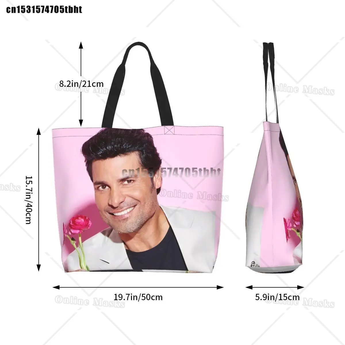 Chayanne Dance With Me Groceries Shopping Bags Printed Canvas Shopper Tote Shoulder Bags Large Capacity Latin Pop Singer Handbag