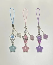 Cute Star Charm Phone Aesthetic Keychain Strap Y2k Jewelry Handmade Accessories