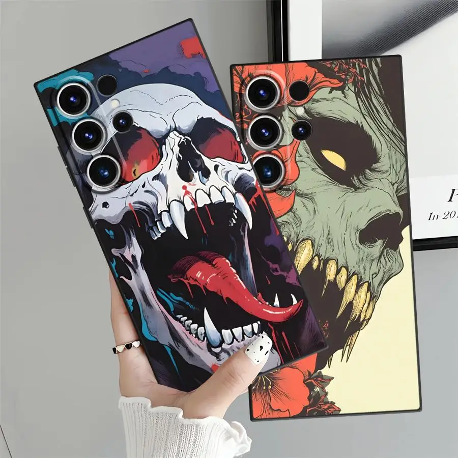 Gothic Skeleton Phone Cover Case for Samsung Galaxy S26 Ultra S25 Plus S25+ S23 S20 S24 S24+ S26+ S10 S9 Note 20 8 9 10 S21 FE
