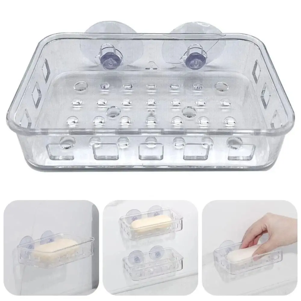 

Transparent Suction Cup Soap Dish Reusable Waterproof Soap Drying Rack Easy To Clean Keep Soap Dry Soap Container