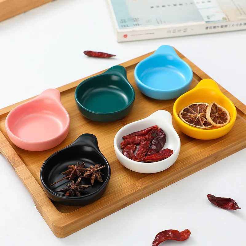 Japanese Ceramic Sauce Dish Seasoning Dish Condiment Dishes Sushi Soy Snack Home Bowl Mini Tray Tiny Bowl