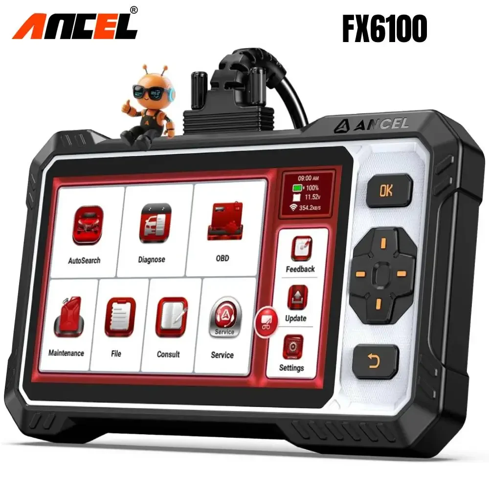 

Automotive Scanner All System Car Diagnostic Tools with 15+ Reset Bidirectional Scanner CAN FD AutoVIN OBD2 Scanner ANCEL FX6100