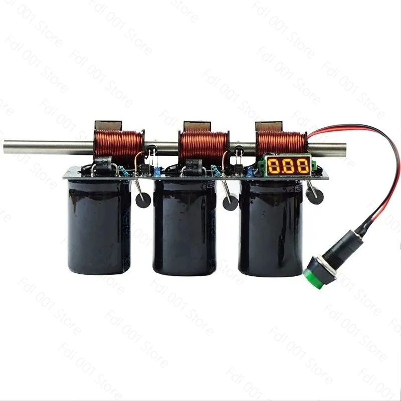 High Voltage Integrated Electromagnetic Cannon Simple Multi-stage DIY Coil Cannon Kit Physics Experiment Teaching Science