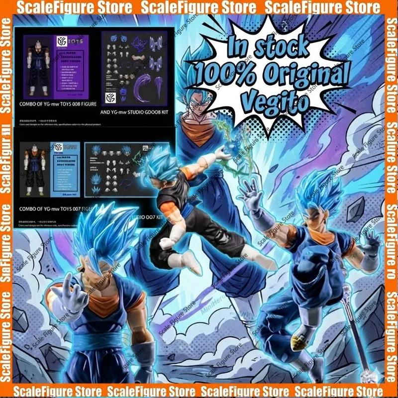 

In Stock! YGMW 07 08 Vegito Action Figure Dragon Ball SHF Super Saiyan God Vegetto Anime Toy Model for Kids Gifts Action Figure
