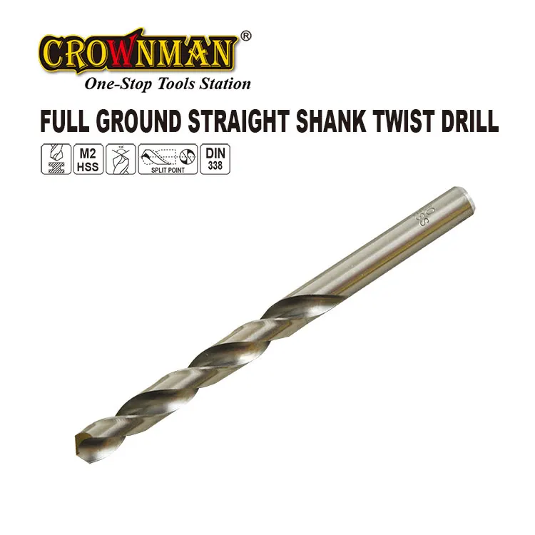 CROWNMAN M2 Stainless Steel Special HSS Full Ground Straight Shank Twist Drill Bit
