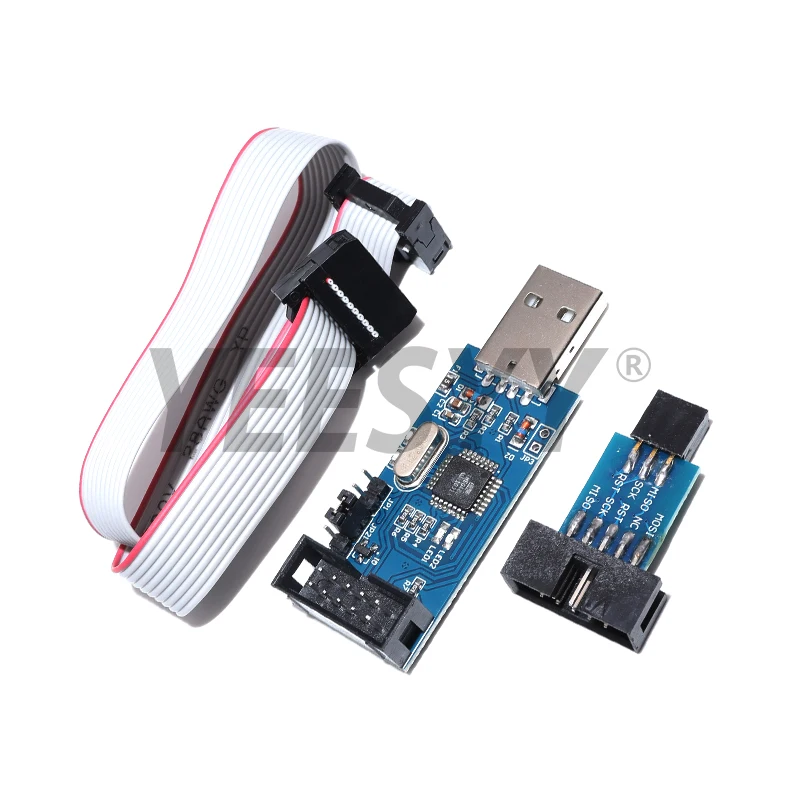 USBASP USBISP AVR Programmer USB ISP USB ASP ATMEGA8 ATMEGA128 Support Win7 64K 10Pin To 6 Pin Adapter Board