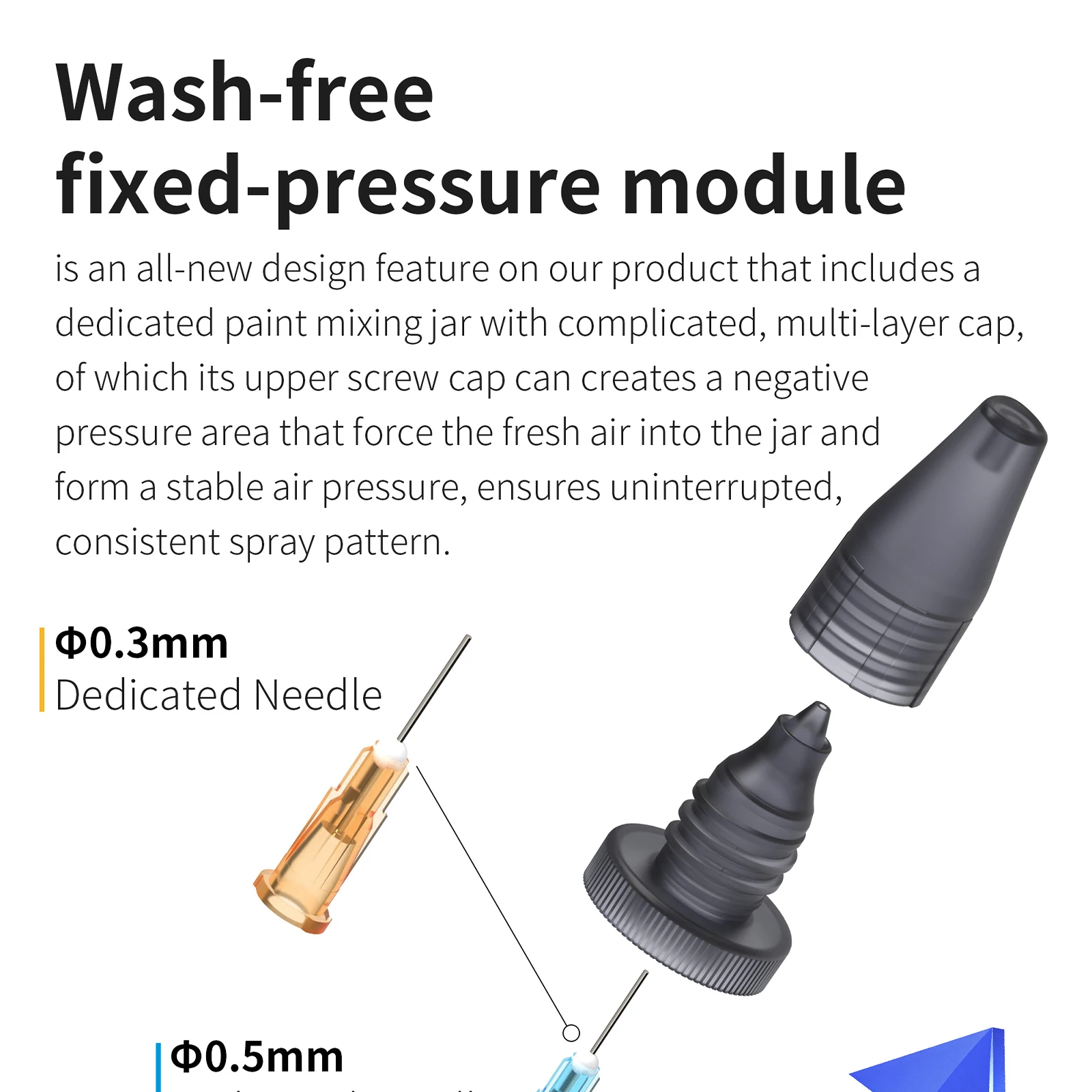 Neues DSPIAE PT-AB Waschfreies Airbrush-Set 0,3mm/0,5mm Kaliber Sprühdüse Einfaches Sprühen Modellmalerei Modellbauer Hobby DIY Werkzeugsets – Detail 17
