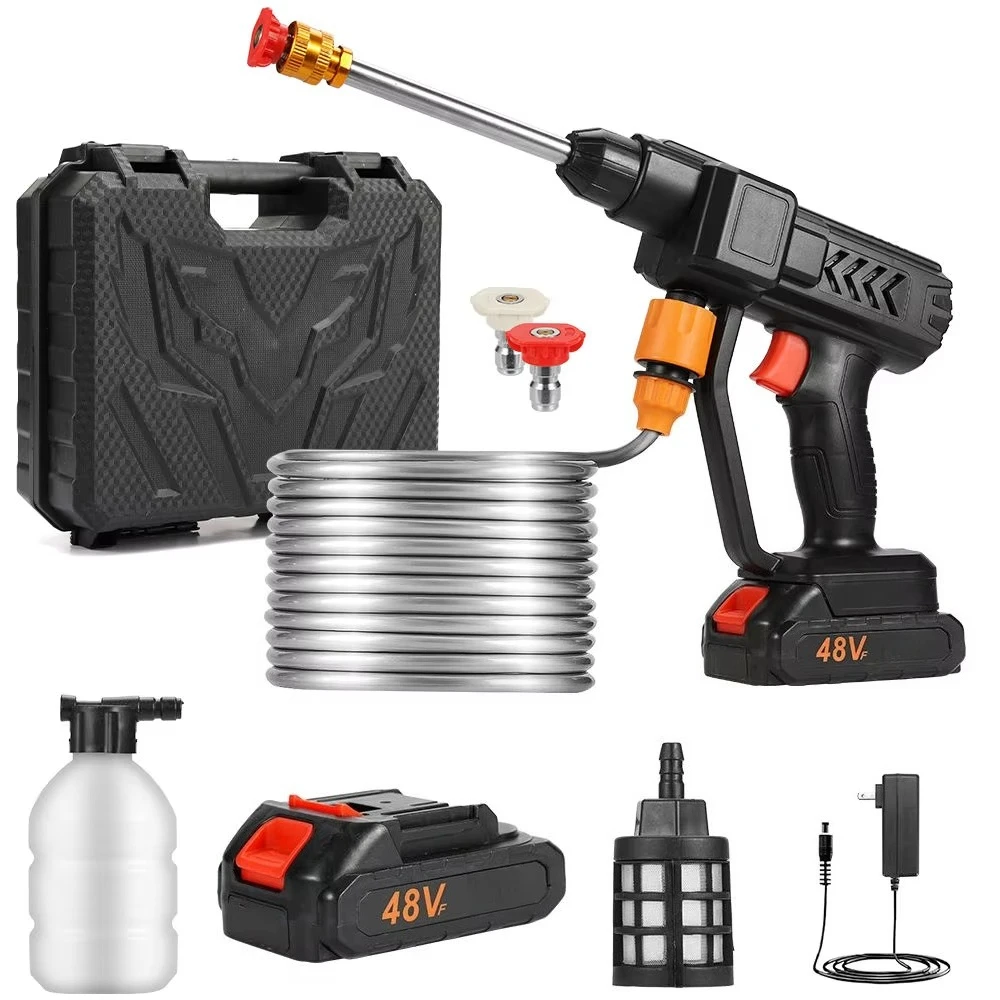 Portable cordless pressure car washing machine Powerful car wash with 3-speed household car wash copper motor