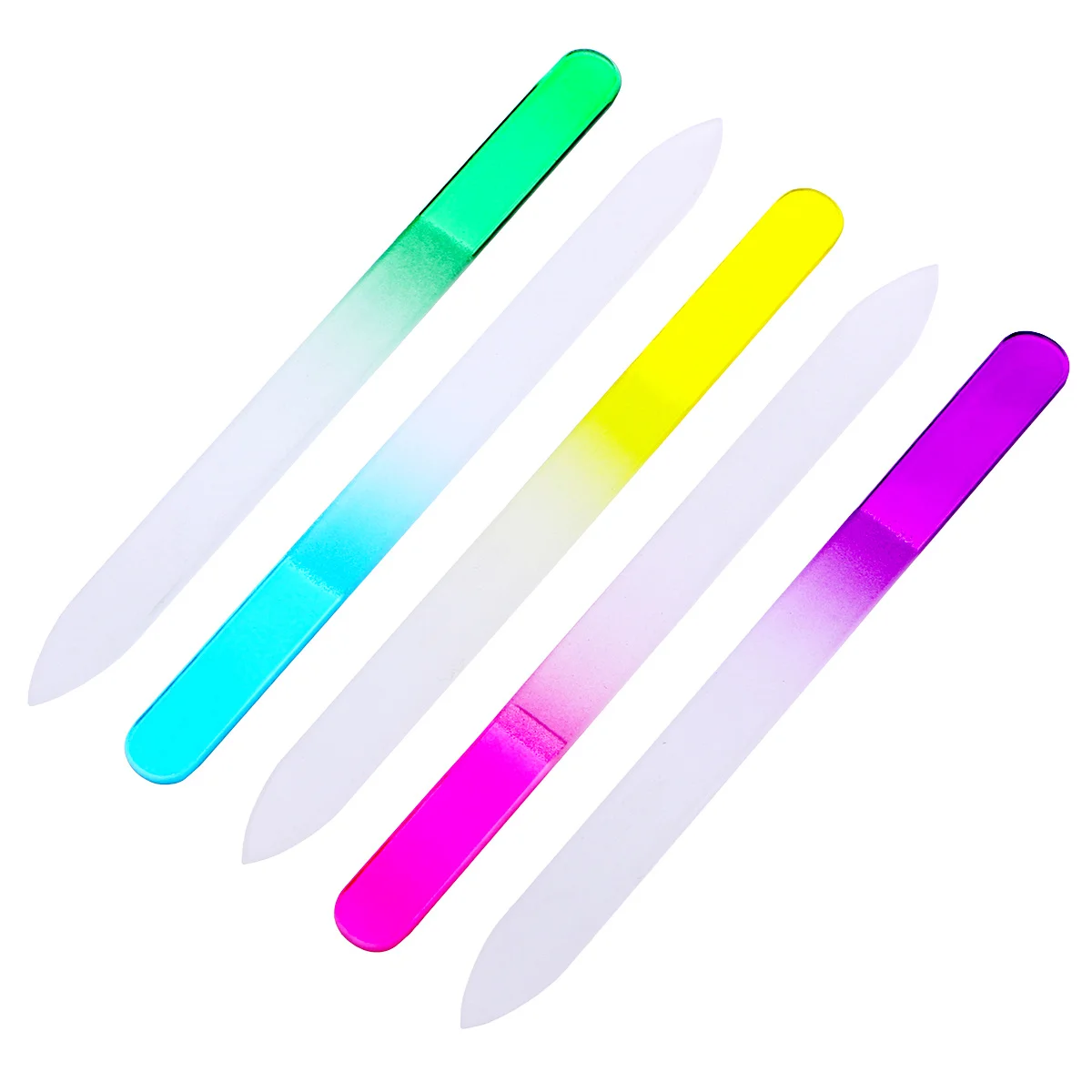 5 szt. Szklanych pilników do paznokci, trwałe, wykonane z wysokiej jakości materiałów, narzędzia do pielęgnacji paznokci dla łatwego pilowania, gładkie i polerowane paznokcie, manicure.