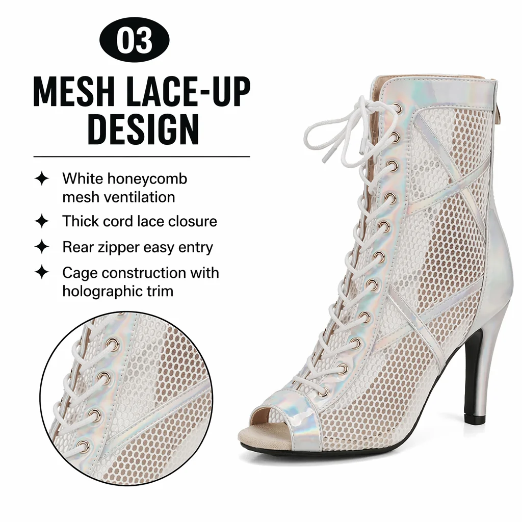 Girls Latin Dance Shoes Women Modern Dance Salsa High-Top Sandals DanceHall Shoes Ladies Fashion Sexy High-Heeled Suede Boots