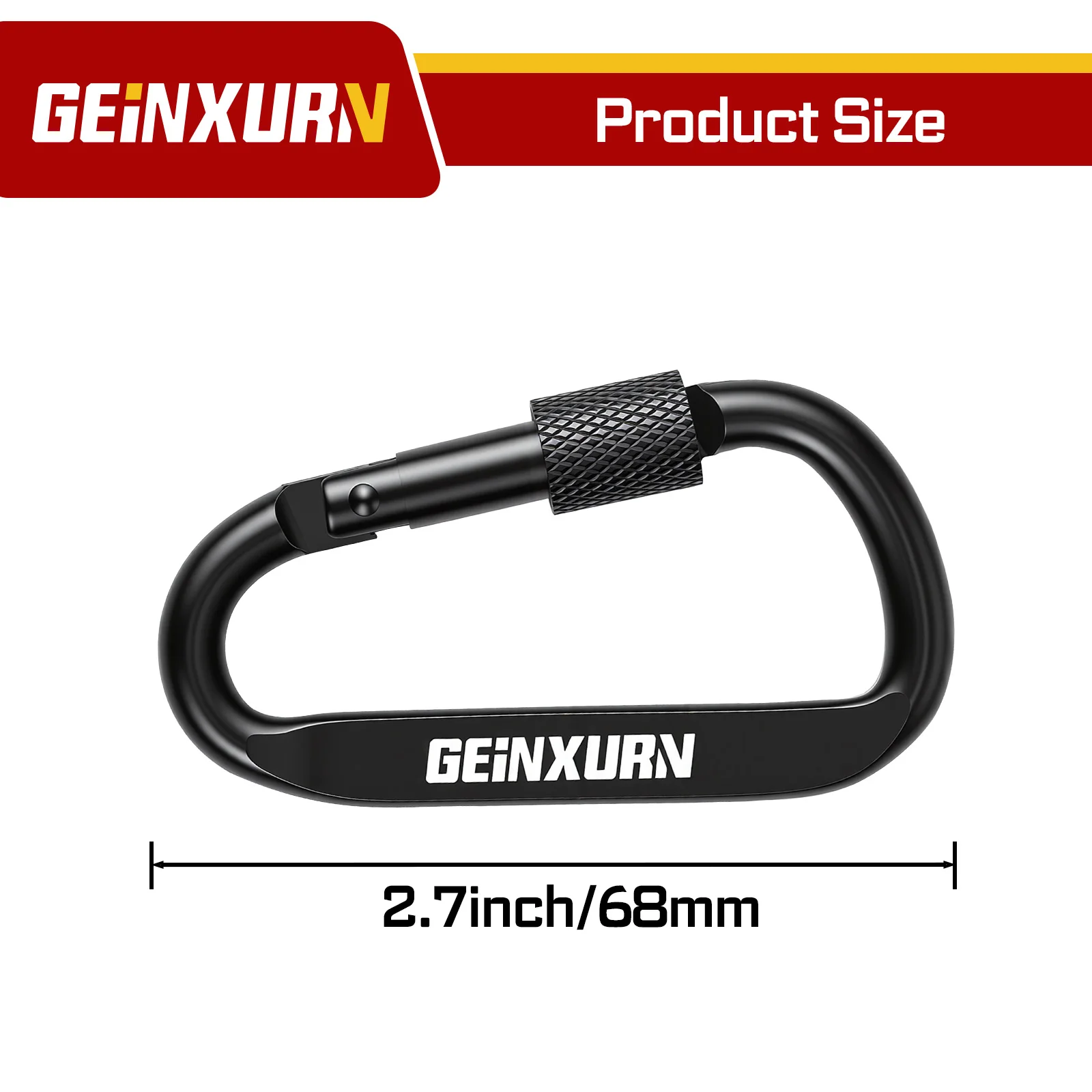 Geinxurn Mountaineering Keyring Set, Heavy Duty, Secure & Durable, For Hiking & Daily Use
