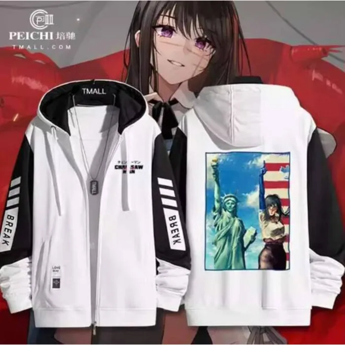 

Anime Chainsaw Man Denji Hooded Hoodie Cosplay Autumn Winter Men Women Coat Loose Jacket Tops anime