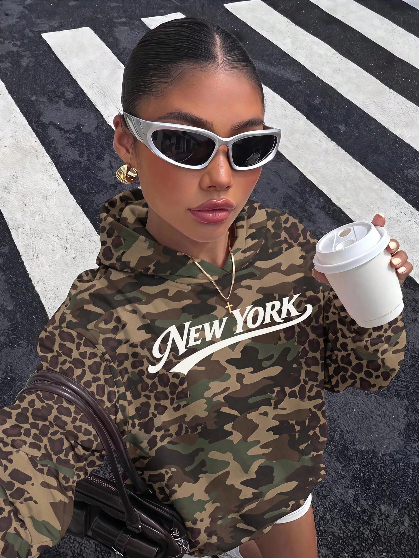 2026 Hot Sale Autumn and Winter Leopard Design Pattern Printe Women's Hoody Sweatshirt Minimalist Casual Pullover Top Daily Wear
