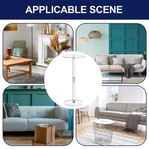 Mesa final redonda clara acrílica, mesa lateral moderna da sala de estar para bebidas Lanches Telefones Café 8 principais vendas mesa de centro redonda de - №6