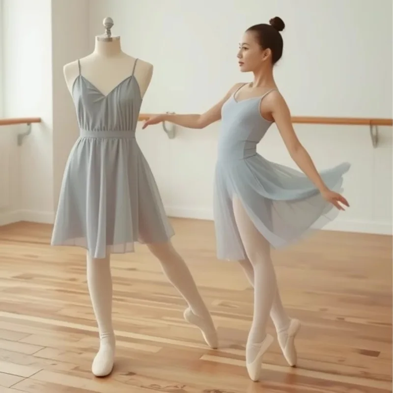 Art Exam Suspender Gymnastics Suit Dance Female Adult Body Suit One-piece High Hip Basic Training Ballet Practice