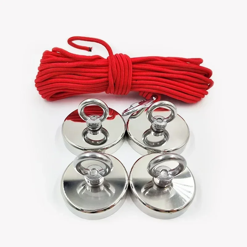 Fishing Magnet with Rope Large and Big Disc Magnetic Kit for Tools Heavy Duty and Thick Retrieving Neodymium Set